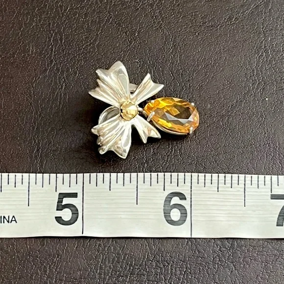 🔴SOLD🔴 Tiffany & Co. 18k gold sterling silver and citrine bow earrings RARE - Picture 10 of 11